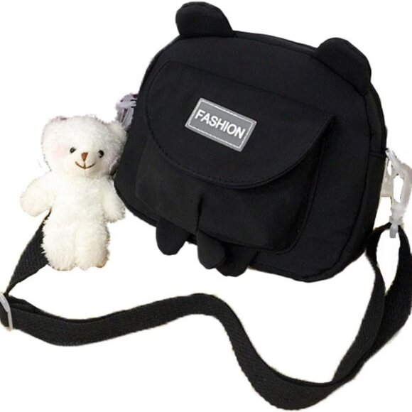 Chic Women's Crossbody Bag with Adorable Bear Ornament - Perfect for Urban Style - Picture 1 of 8